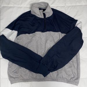 crew neck zip up